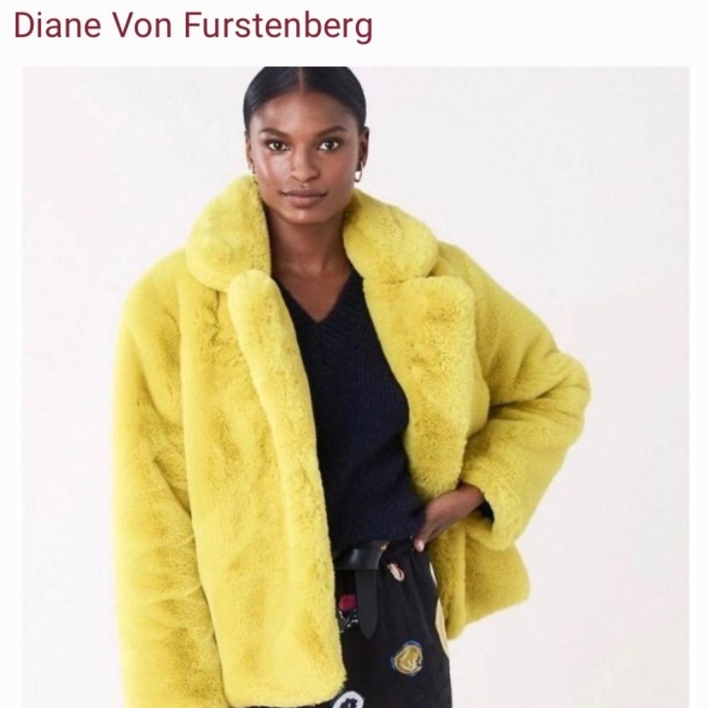 DVF x Apparis Paulette Faux Fur Coat